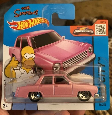 The Simpsons Family Car 2015 HW City Series INTERNATIONAL SHORT CARD 56/250 - Image 1 of 3