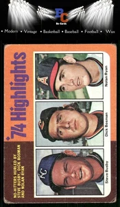 1975 Topps #7 Steve Busby / Dick Bosman / Nolan Ryan HL - Picture 1 of 2