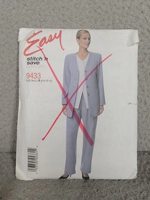 Stitch N Save 9433 Sewing Pattern Jacket Vest Pants Size 6-12 Vintage Uncut - Image 1 of 3