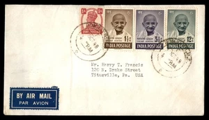 Mayfairstamps India 1948 Bombay Gandhi Issues to Titusville PA Airmail Cover aau - Picture 1 of 2