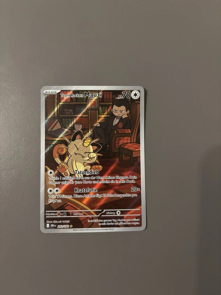 Pokemon Ewige Rivalen Team Rockets Mauzi 203/182. Illustration Rare NM DE - Bild 1 von 1