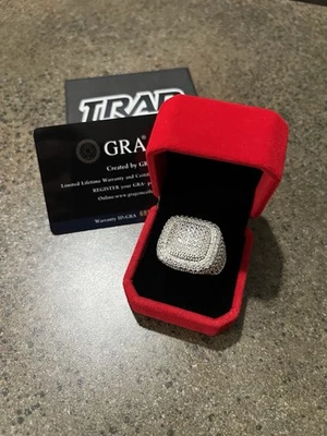 Anillos de moissanita de plata de ley 925 real helada Foto 1 de 4