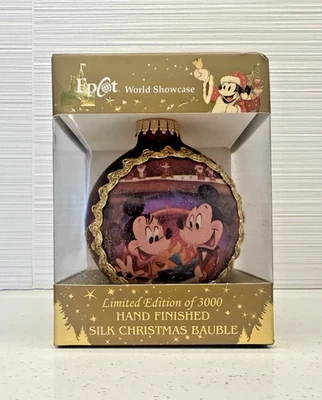 Epcot World Showcase 2017 Limited Edition Of 3000 Red Silk Christmas Bauble - Image 1 of 3
