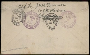USA 1923 Washington 15c Franklin Austria Transatlantic Return Rec Reg Cove 87588 - Picture 1 of 2