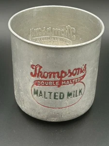 Thompson’s Double Malted Malted Milk Aluminum Container Soda Fountain - Picture 1 of 4