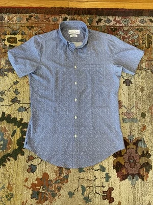 Mizzen+Main Leeward Mens Large Trim Fit Blue Short Sleeve Dot Geometric Shirt - Image 1 of 4