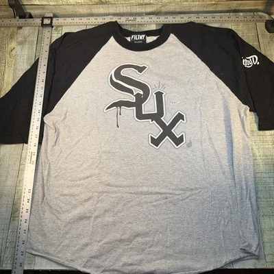 Filthy White Baseball Graphic Tee   SUX MEN  Size XXL*** - Image 1 of 2