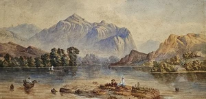 Loch Lomond, um 1840 Aquarell nach A. Penley, initialisiert A. K. A., schottisch - Bild 1 von 6