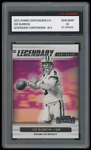 TARJETA DE INSERCIÓN JOE BURROW 2021 PANINI CONTENDERS LEGENDARIA 1ER GRADO 10 NFL #12 - Imagen 1 de 1