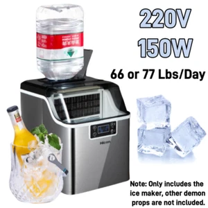220V 150W Self-Cleaning Electric Ice Maker Machine 66/77Lbs/Day Juice Iced Drink - Picture 1 of 22