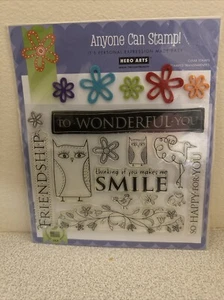 NEW SEALED Hero Arts 6 x 8 in. FRIENDSHIP CL332 CLEAR Rubber Stamps Set - Picture 1 of 2