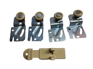 Sliding Door Rollers + Hold in Place adjustable Bracket - Picture 1 of 3