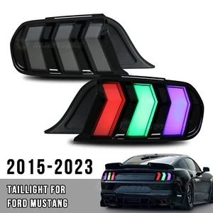 Smoked RGB LED Tail Lights for Ford Mustang 2015-2023 Sequential Euro Rear Lamps - Picture 1 of 19