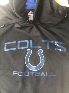 Indianapolis Colts Hoodie Men’s XL Majestic Black Excellent Condition NFL EUC