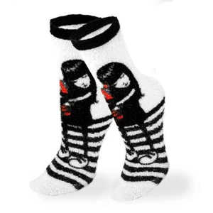 1er Pack Fuzzy Goth Socken Emily The Strange Cat Rare Black Sabbath Damensocken - Bild 1 von 1