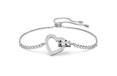 Swarovski 5636447 Braccialetto Lovely Cuore Bianco Placcato Rodio - Immagine 1 di 2