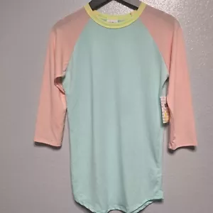 NWT LuLaRoe Randy Raglan Tee Pastel Colorblock XXS - Picture 1 of 3