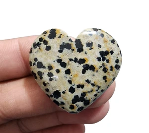 Awesome Dalmatian Jasper Heart Shape Loose Gemstone Cabochon For Jewelry 71 Ct - Picture 1 of 7