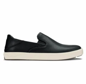 New Olukai LAE'AHI 'ILI Size 8 Slip On Shoes Black LEATHER Men's Sneakers - Picture 1 of 10