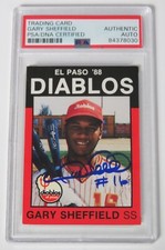 GARY SHEFFIELD Signed Auto 1988 Best El Paso Minor League Rookie Card # 1 PSA