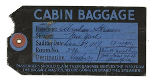 Etiqueta de equipaje de crucero 1927-United American Line/Hamburg American Line-Sala de estado - Imagen 1 de 2