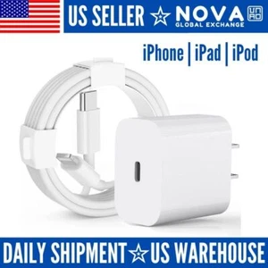 USB-C 20W Adapter Fast Wall Charger Cable iPhone Pro/14/13/12/11/X iPad US - Picture 1 of 17