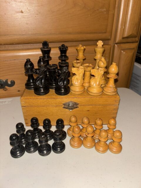 Wooden Chess Pieces - French Metro Antiques