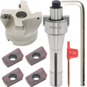 RAP400R 63-22 4Flute CNC Face Milling Cutter+R8-FMB22 7/16-20+10Pcs APMT1604PDER - Picture 1 of 7
