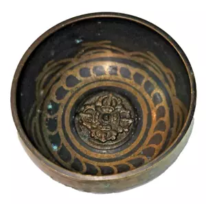 Vintage Tibetan brass metal singing bowl 3.5" diameter - Picture 1 of 4