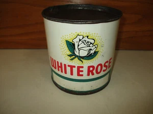 Vintage WHITE ROSE Canada Oil Companies 5 Grease Can Tin (Empty) - Picture 1 of 16