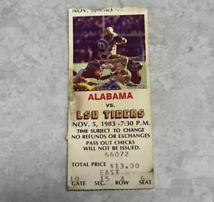 Vtg 1983 Alabama vs LSU Tigers Original Ticket Stub Football BAMA Won 32 - 26 - Picture 1 of 3