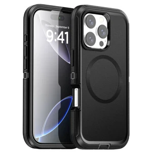 For iPhone 16 Pro Max/16 Plus Case MagSafe Heavy Duty Shockproof Magnetic Cover - Picture 1 of 29