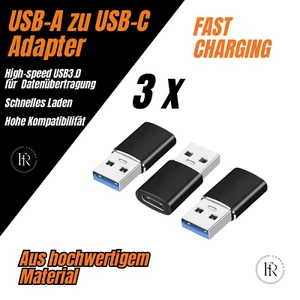 3 x USB auf USB C Adapter mit OTG für USB C Kabel USB Adapter Netzteil Ladegerät - Bild 1 von 10