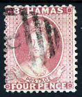 Bahamas Queen Victoria 1882 Four Pence Rose Wmk Crown Ca P12 Sg 41 Vfu