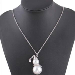 Stylish Merry Christmas Snowman Pendant Fashion Trendy Vintage Womens Necklace - Picture 1 of 12