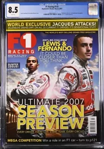 F 1 Racing Lewis Hamilton Fernando Alonso cover March 2007 Newsstand  CGC 8.5 - Picture 1 of 2