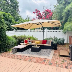 Purple Leaf 3X3 M Large Cantilever Umbrella Outdoor, Patio Umbrella with Crank H - Picture 1 of 9