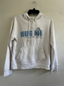 Vintage Disney Rare Grumpy White Hoodie Light Blue Graphic Pullover Size M - Bild 1 von 10