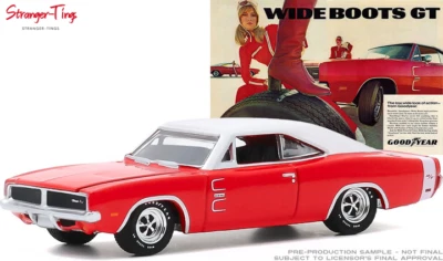 Greenlight 30196 1/64 Goodyear Ad Cars 1969 Dodge Charger Wide Boots GT