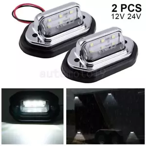 2X Universal LED License Plate Tag Light Lamp For Truck SUV Trailer RV Van White - Picture 1 of 11