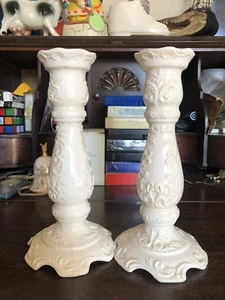 Napcoware C-7996 Candle Stick Holders Antique Pair (2) - Picture 1 of 8