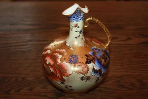Antique 1878-1890 Crown Derby Porcelain Cobalt Blue Pitcher Ewer Jug Gilt Gold - Picture 1 of 12