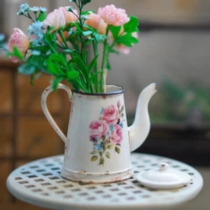 Maßstab 1:6 Puppenhaus Miniatur Weiß Modell Ungefärbt Emaille Wasserkocher Vase - Bild 1 von 8