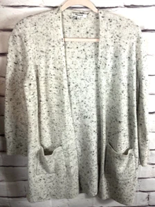 Madewell Damen Gr. XS grau/weiß Langarm offene Strickjacke mit Tasche Wollbl - Bild 1 von 6