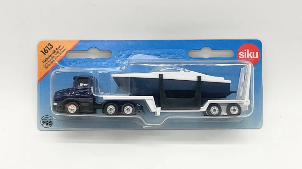 Siku 1613 ,,Scania Tieflader mit Boot,, ,,Neu in OVP,, Siku Super - Bild 1 von 1