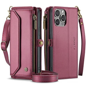 Crossbody for Samsung Galaxy Note 20 Ultra S25 S24 S23 Case Wallet Card Holder - Picture 1 of 17