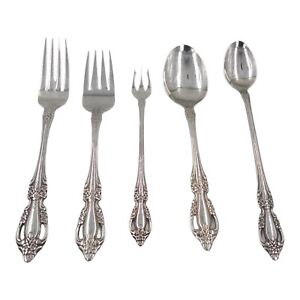 Oneida USA Raphael Pattern Stainless Flatware Fork Spoon Lot Set of 5 Assorted