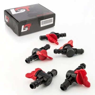 5x Absperrhahn Ventil PE-Rohr Schlauch für Tropfanlage Gartenbewässerung 16x16mm - Bild 1 von 4