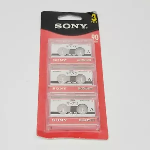 Sony Microcassette Blank Tapes 90 Minutes 3-Pack MC-90 NEW - Picture 1 of 9
