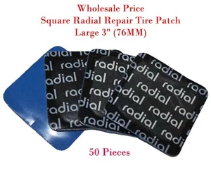 50 pc Square Radial Tire Repair Patch High Quality Large 3" (76MM) - Picture 1 of 1